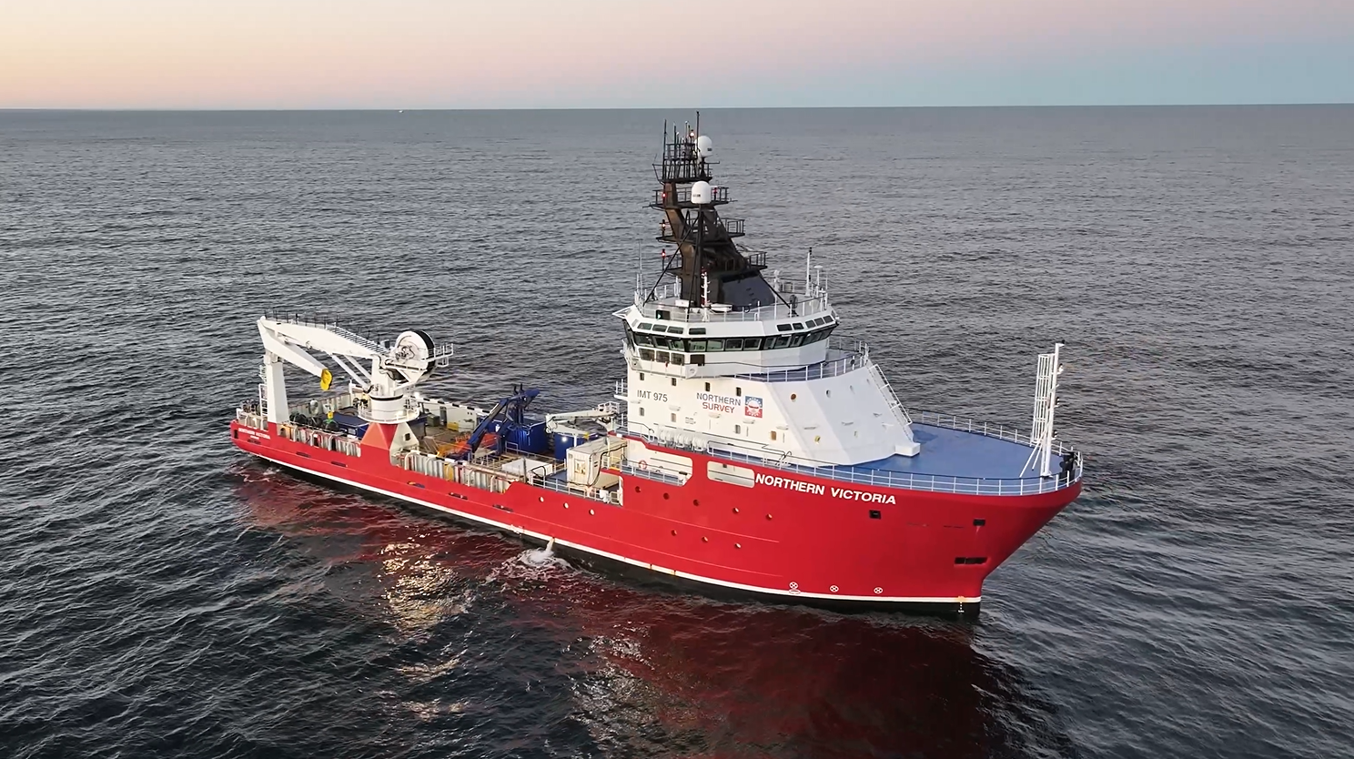 The Northern Victoria offshore support vessel during operations on Baltic Power offshore wind farm