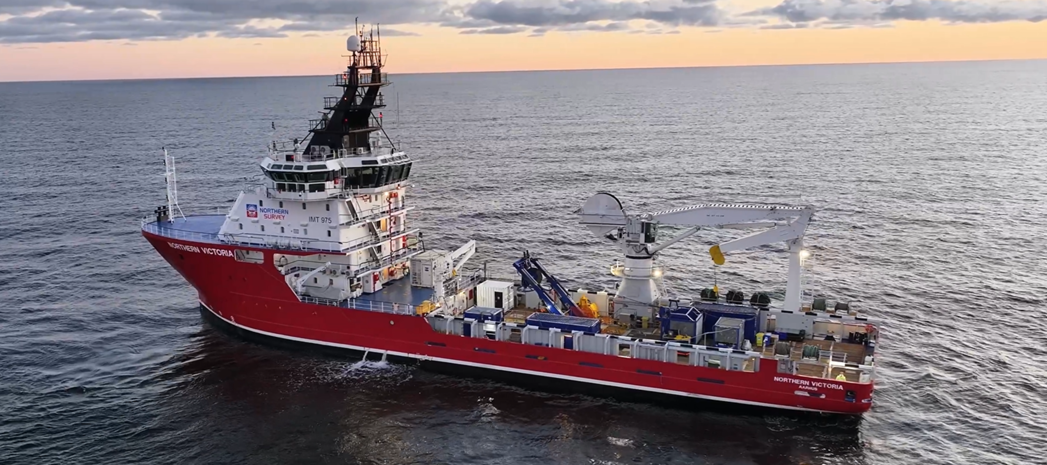 The Northern Victoria offshore support vessel during operations on Baltic Power offshore wind farm